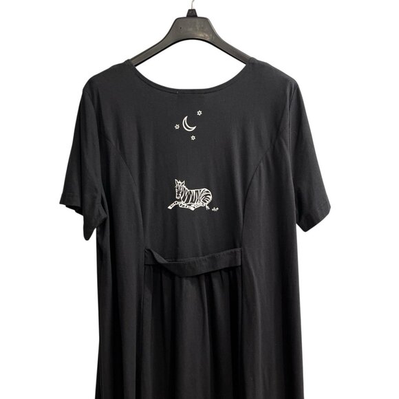 Vintage Olivia Rose Dress Women 20W Black Maxi T Shirt Zebra Print Modest Church - Picture 2 of 9